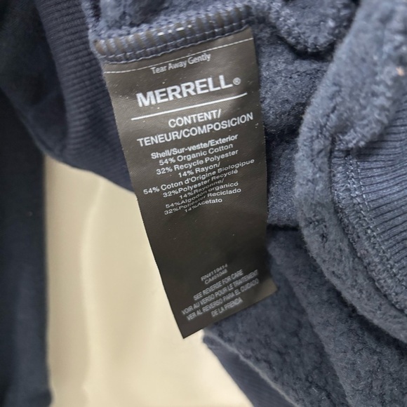 Merrell Navy Hoodie size XXL - Picture 5 of 6